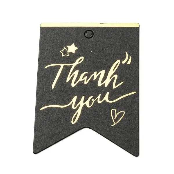 100Pcs Hot Stamping Thank You Paper Gift Tags