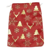 Gold Stamping Christmas Velvet Storage Bags
