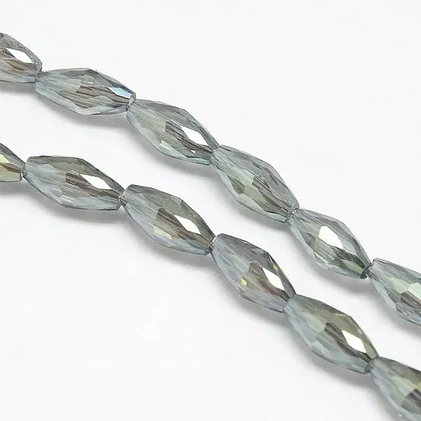 Electroplate Crystal Glass Rice Beads Strands