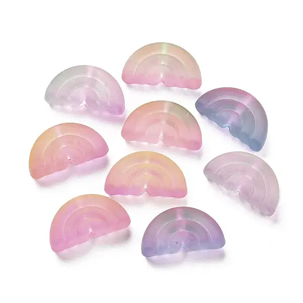 Rubberized Style Luminous Transparent Acrylic Beads