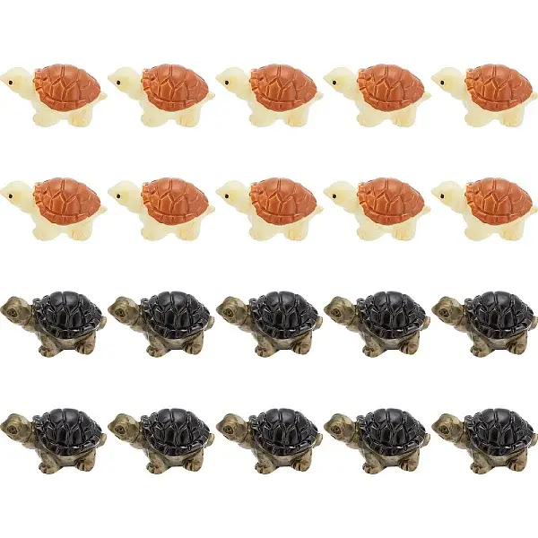 50Pcs 2 Colors Miniature Resin Mini Tortoise Display Decorations