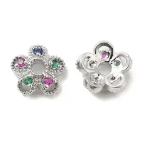 Brass & Cubic Zirconia Bead Caps