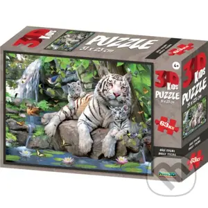 Bílí tygři - puzzle z kategorie Zvířata