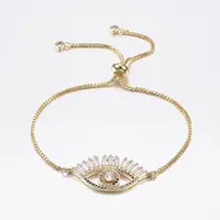 Adjustable Brass Micro Pave Cubic Zirconia Bolo Bracelets
