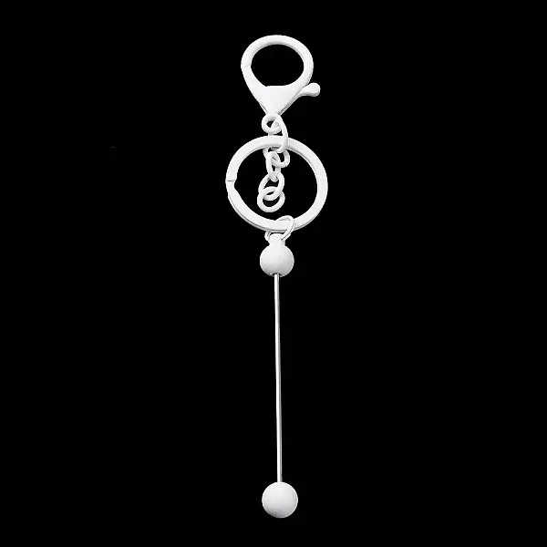 Spray Painted Alloy Bar Beadable Keychain for Jewelry Making DIY Crafts