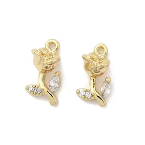 Brass Micro Pave Cubic Zirconia Pendants