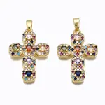 Brass Micro Pave Cubic Zirconia Pendants
