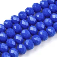 Opaque Solid Color Glass Beads Strands