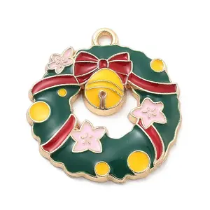 Christmas Theme Alloy Enamel Pendants