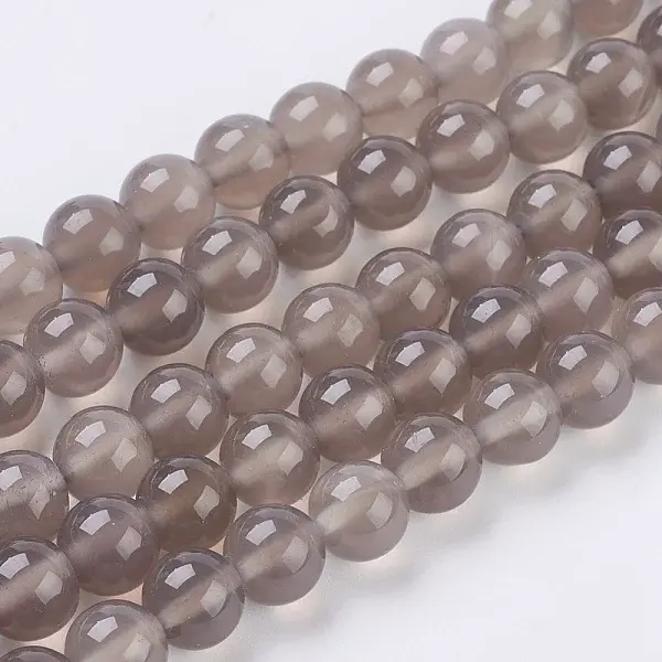 Natural Grey Agate Beads Strands