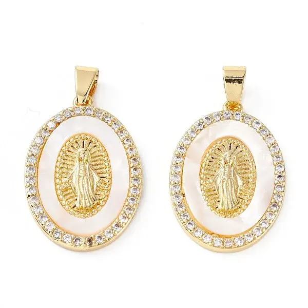 Brass Micro Pave Clear Cubic Zirconia Pendants