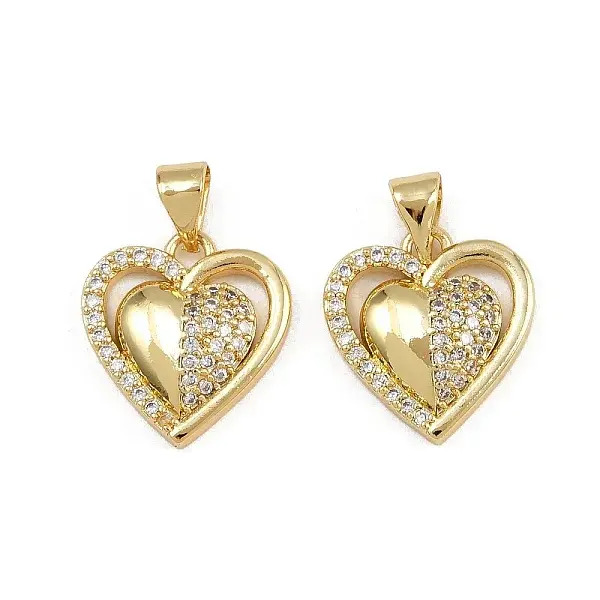 Brass Micro Pave Clear Cubic Zirconia Pendants