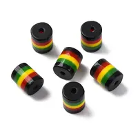Ghana Jamaica Reggae Stripe Resin Beads