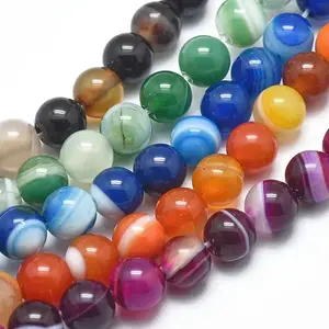 Natural Striped Agate/Banded Agate Beads Strands