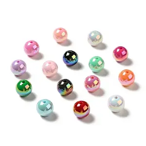 UV Plating Rainbow Iridescent Acrylic Beads