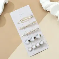 5Pcs Iron Alloy with Plastic Pear Alligator Hair Clips & Hair Bobby Pins