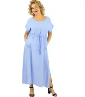 Pri Long maxi dress with waist tie "Summer Elegance"