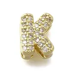 Brass Micro Pave Cubic Zirconia Letter Multi-Strand Links