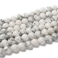 1 Strand White Round Natural Howlite Beads Strands