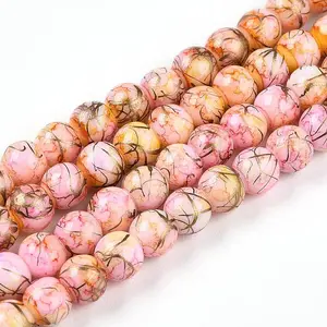 Baking Paint Glass Beads Strands