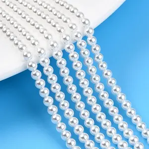 Baking Painted Pearlized Glass Pearl Bead Strands