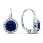 Brilio Silver Půvabné stříbrné náušnice s modrými zirkony EA126WB