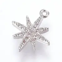 Brass Micro Pave Cubic Zirconia Charms