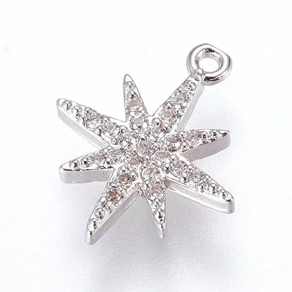 Brass Micro Pave Cubic Zirconia Charms