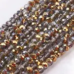 Electroplate Glass Faceted Rondelle Beads Strands