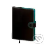 Zápisník Flip černo/petrolejová 13 tečkovaný L