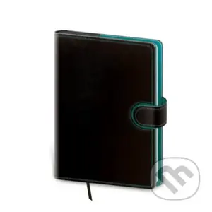 Zápisník Flip černo/petrolejová 13 tečkovaný L