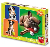 Puzzle 3x55 Psí sportovci - puzzle z kategorie 15 - 60 dílků