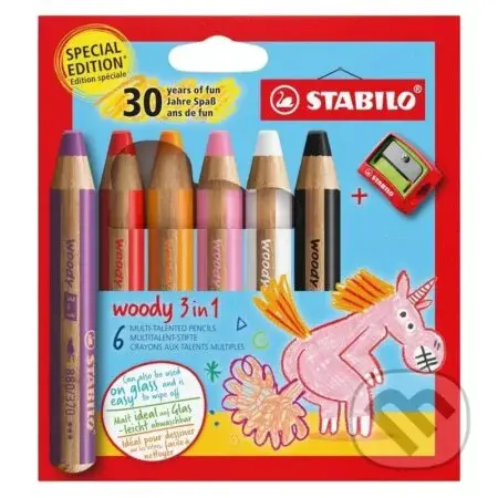 STABILO woody 3 in 1 - sada 6 ks s ořezávátkem