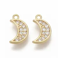 Brass Micro Pave Cubic Zirconia Charms