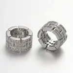 Brass Micro Pave Cubic Zirconia European Beads
