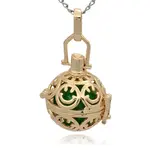 Golden Tone Brass Hollow Round Cage Pendants