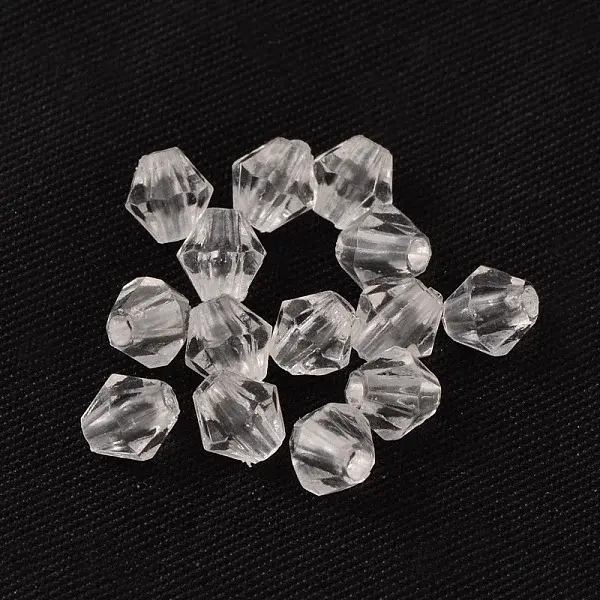 6MM Faceted Bicone Crystal Beads Transparent Clear Acrylic Beads