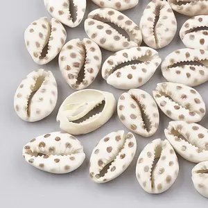 Printed Natural Cowrie Shell Beads