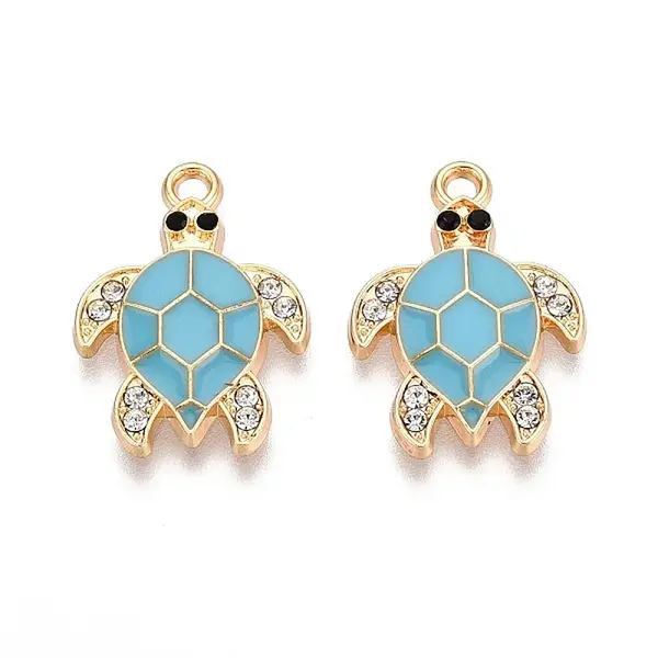 Alloy Rhinestone and Enamel Pendants