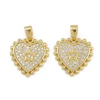 Brass Micro Pave Clear Cubic Zirconia Pendants