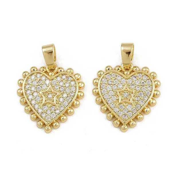 Brass Micro Pave Clear Cubic Zirconia Pendants
