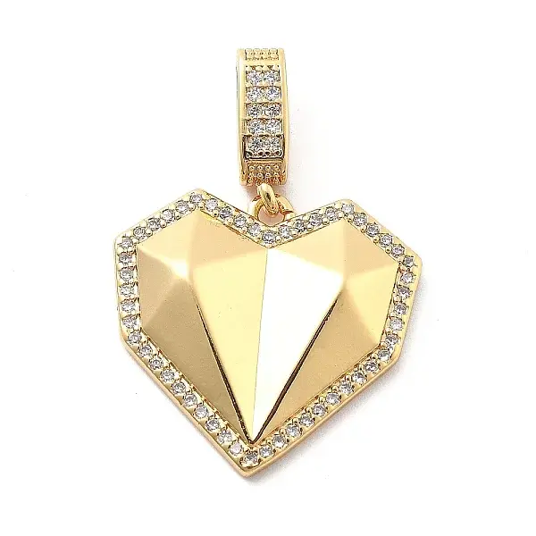 Rack Plating Brass with Cubic Zirconia Pendants