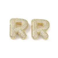 Brass Micro Pave Clear Cubic Zirconia Pendants