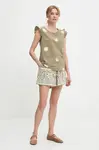 Bavlnená blúzka a šortky Answear.LAB zelená farba