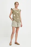Bavlnená blúzka a šortky Answear.LAB zelená farba