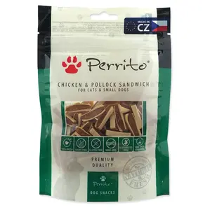 PERRITO Pochoutka chicken & pollock sandwich pro kočky 100 g