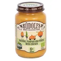 RUDOLFS Bio cuketa, dýně, brambory s kuřecím masem 6m+ 190 g