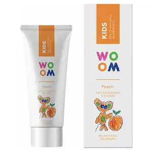 WOOM Kids Dětská zubní pasta 3-8 let Broskev 50 ml