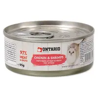 ONTARIO Konzerva Kitten kuřecí kousky s krevetami 95 g
