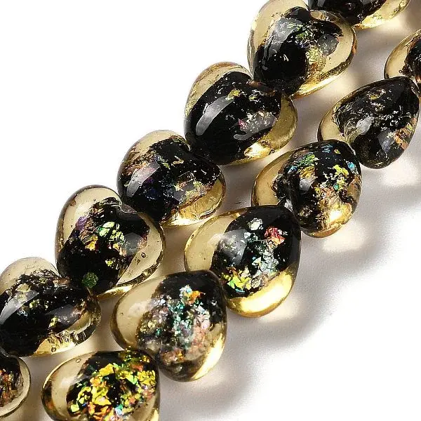 Handmade Dichroic Foil Glass Beads Strands